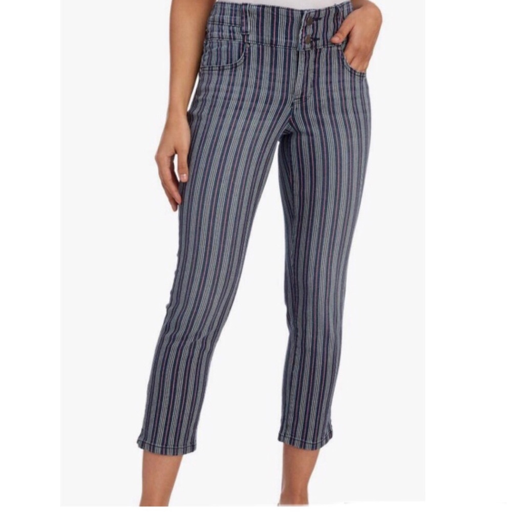 Vintage America Betty Striped Cropped Jeans Size 4